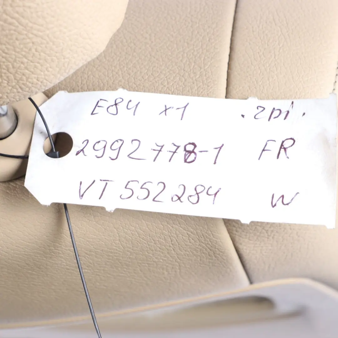  Front Seat BMW X1 E84 Right O/S M Sport Leather Nevada Savanna Beige Interior - SKU 2992778-1 - Part number 2992778