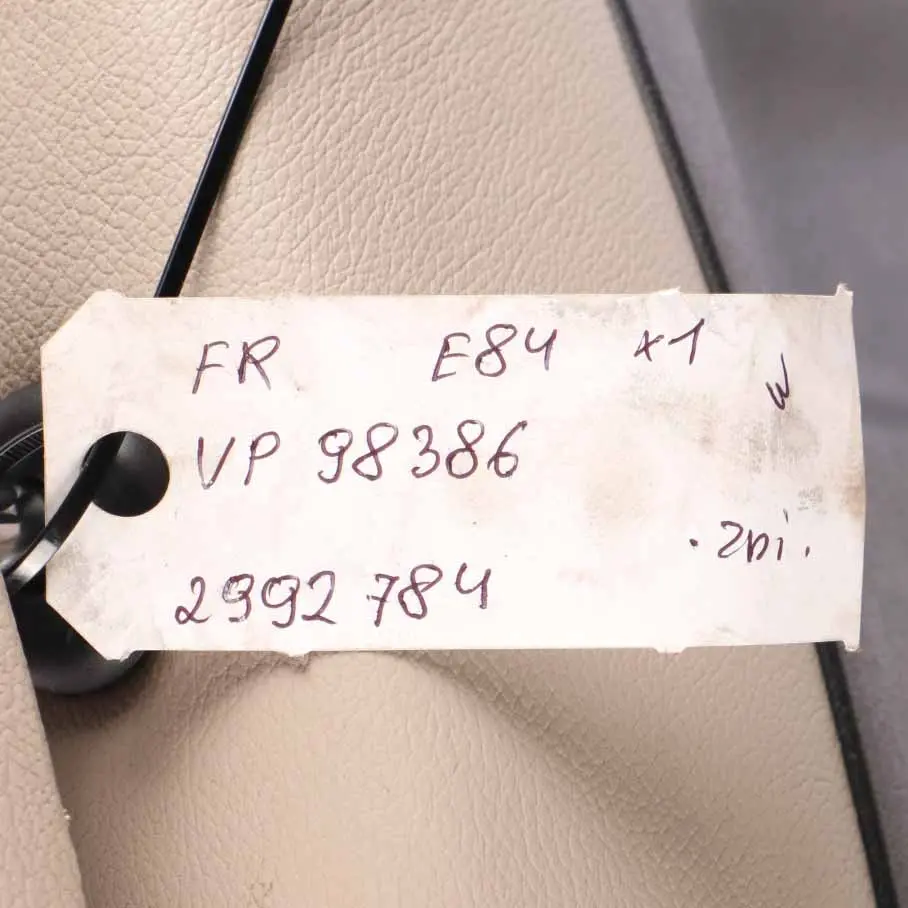  Front Seat BMW X1 E84 Right O/S M Sport Leather Oyster Piping Black/Yellow - SKU 2992784-1 - Part number 2992784