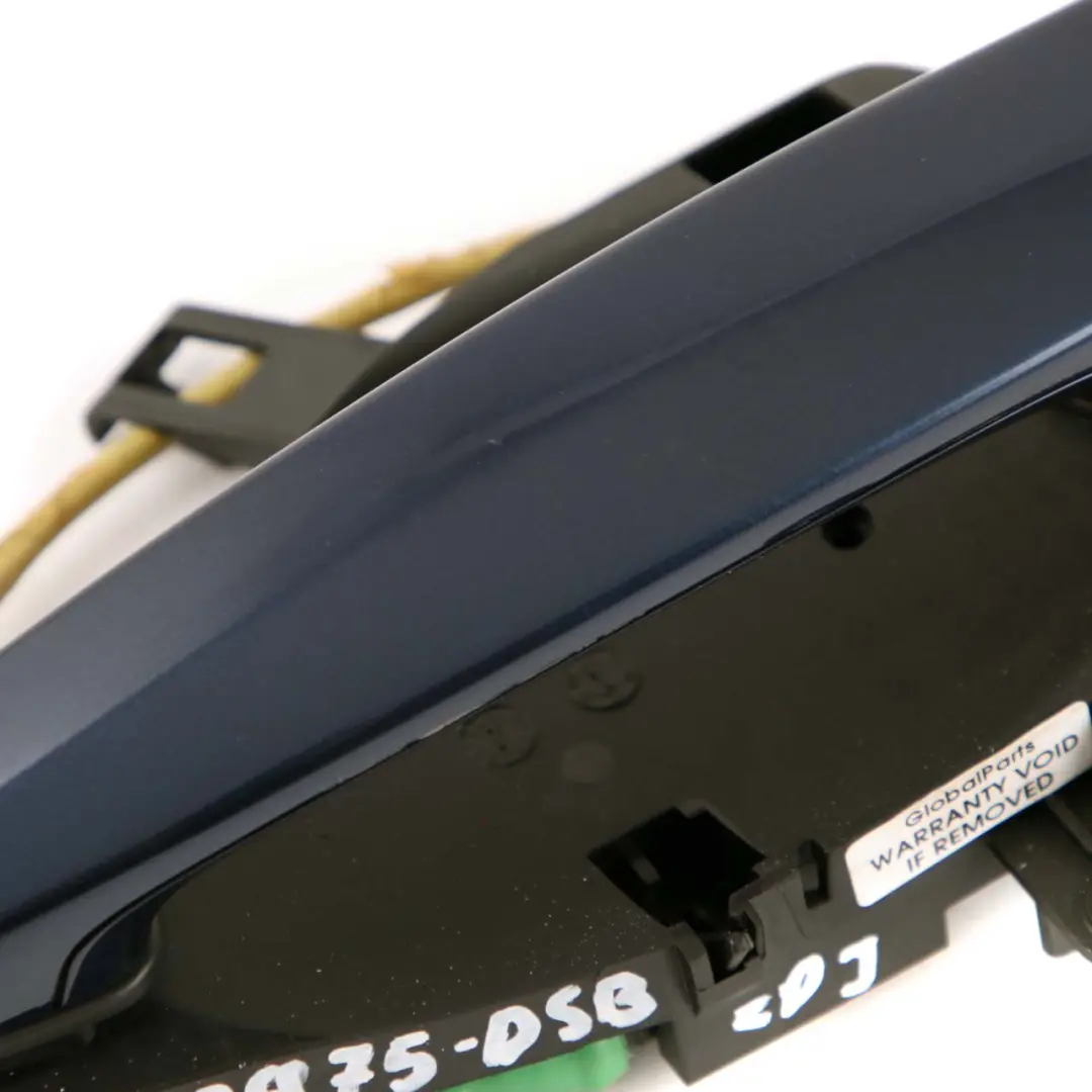 Left Outside Door Grab Handle N/S Tiefseeblau Deep Sea Blue A76 to BMW X1 E84 Rear with Part number 2992975 BMW X1 E84 Rear Left Outside Door Grab Handle N/S Tiefseeblau Deep Sea Blue A76 - SKU 2992975-DSB - Part number 2992975