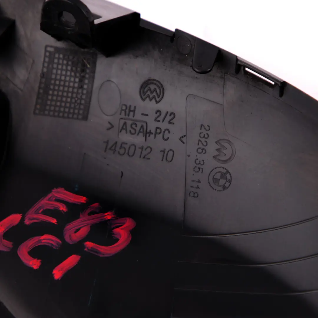 Cubierta Tapa Inferior Espejo Retrovisor Derecho para BMW X1 X3 E84 E83 LCI con número de pieza 2993418 BMW X1 X3 E84 E83 LCI Cubierta Tapa Inferior Espejo Retrovisor Derecho - SKU 2993418 - Número de pieza 2993418