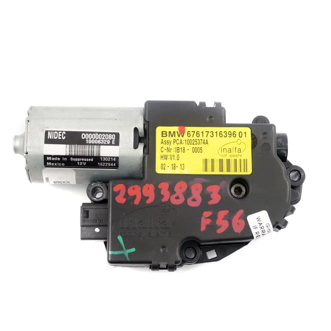 Mini F56 F55 F60 Sunroof Motor Panorama Sliding Roof Drive Unit Actuator - SKU 2993883 - Part number 2993883