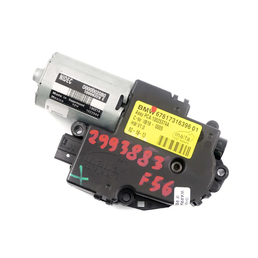 Mini F56 F55 F60 Sunroof Motor Panorama Sliding Roof Drive Unit Actuator - SKU 2993883 - Part number 2993883