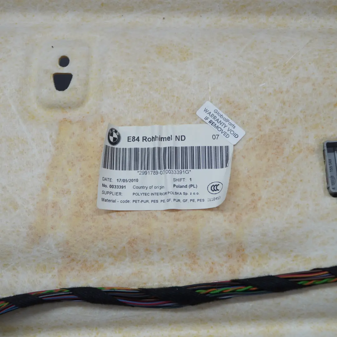 BMW X1 Series E84 Headlining Light Package Moulded Roof Lining Grau Grey - SKU 2994156 - Part number 2994158