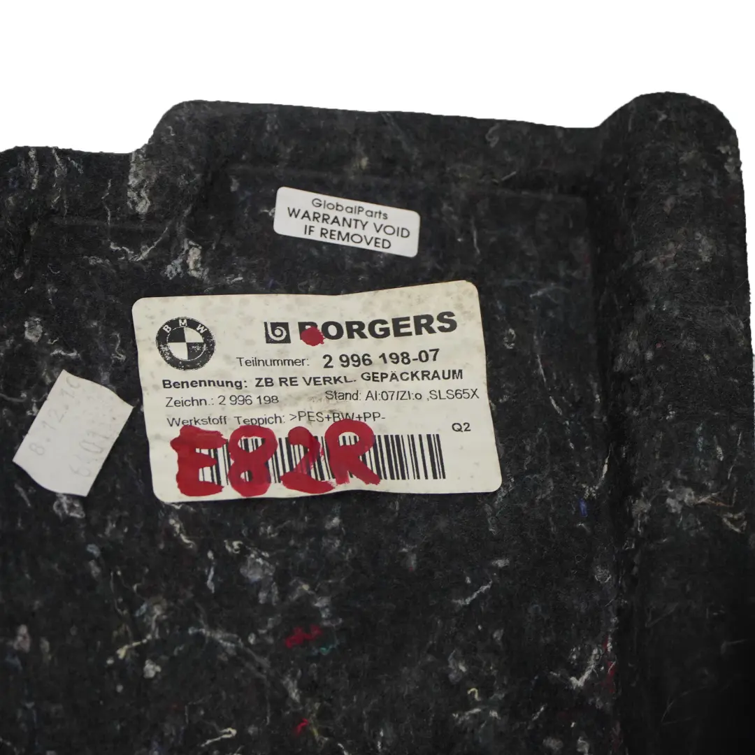 Tapa del maletero derecha Embellecedor del maletero para BMW E82 Coupe con número de pieza 2996198 BMW E82 Coupe Tapa del maletero derecha Embellecedor del maletero - SKU 2996198 - Número de pieza 2996198