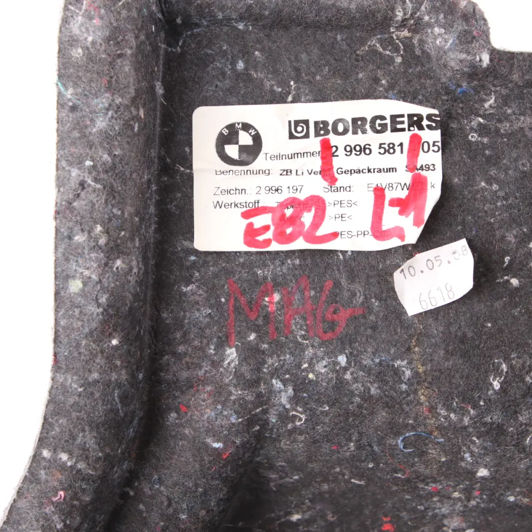 Kofferraum Verkleidung BMW E82 Coupe Kofferraum Deckel Links Abdeckung für mit Teilenummer 2996581 Kofferraum Verkleidung BMW E82 Coupe Kofferraum Deckel Links Abdeckung - SKU 2996581-1 - Teilenummer 2996581