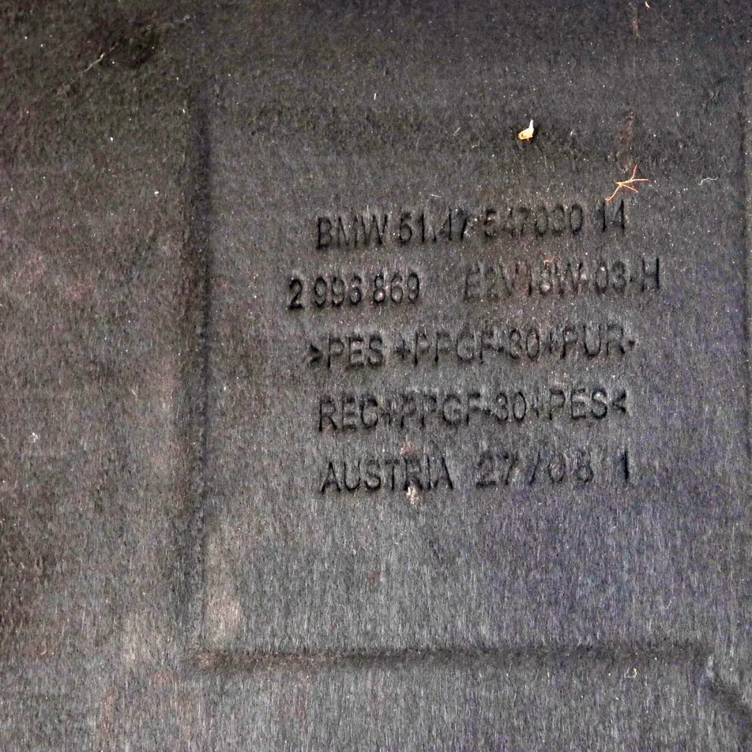 Floor Carpet Luggage Compartment Trim Panel Cover Black to BMW E82 with Part number 2996869 BMW E82 Floor Carpet Luggage Compartment Trim Panel Cover Black - SKU 2996869-1 - Part number 2996869