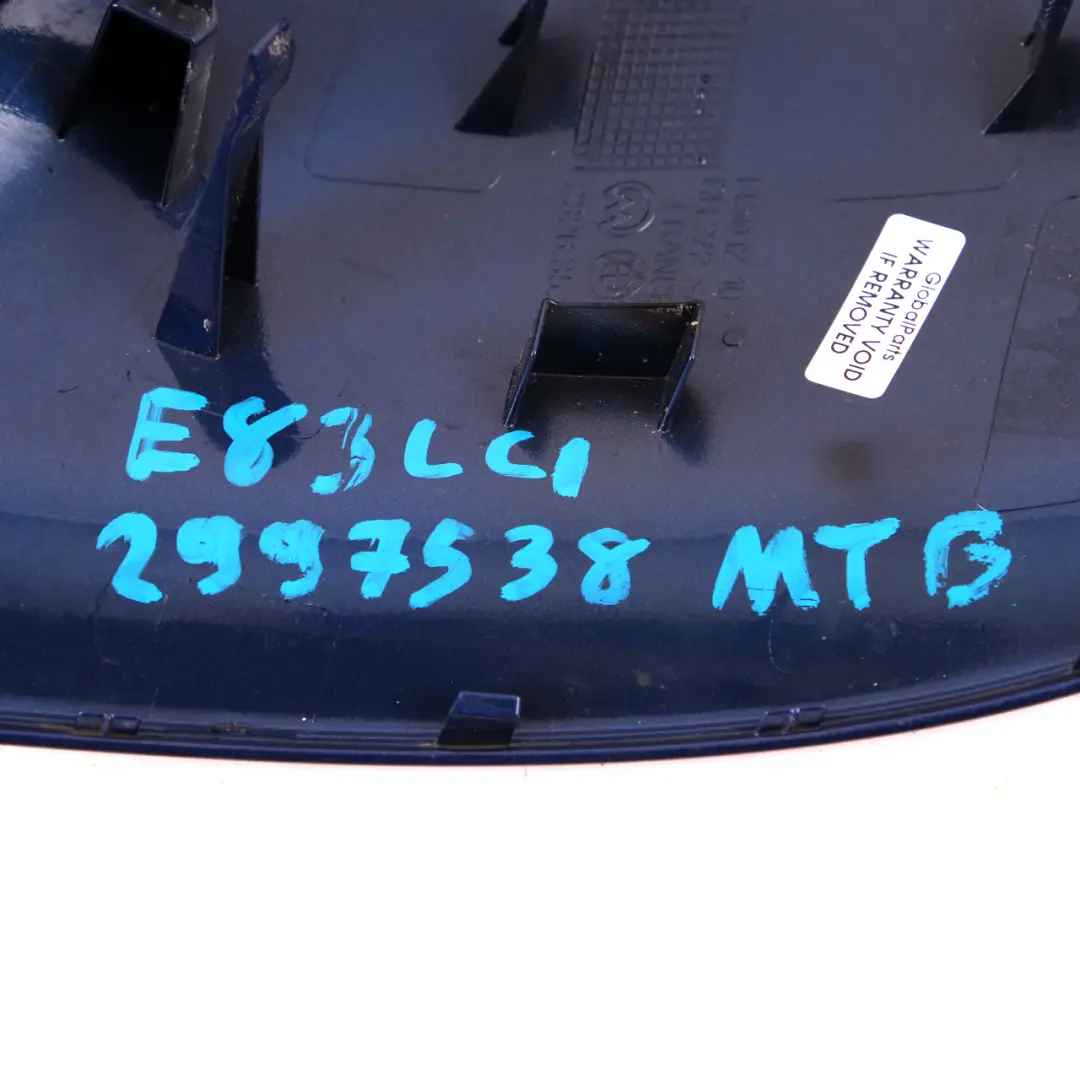 Wing Mirror Right O/S Cover Cap Montegoblau Blue A51 to BMW X1 X3 E83 LCI E84 with Part number 2997538 BMW X1 X3 E83 LCI E84 Wing Mirror Right O/S Cover Cap Montegoblau Blue A51 - SKU 2997538-MTB - Part number 2997538