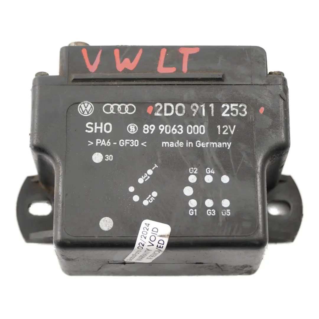 Glow Plug Module Relay Control Unit Black to VW Volkswagen LT 35 with Part number 2D0911253 VW Volkswagen LT 35 Glow Plug Module Relay Control Unit Black - SKU 2D0911253 - Part number 2D0911253