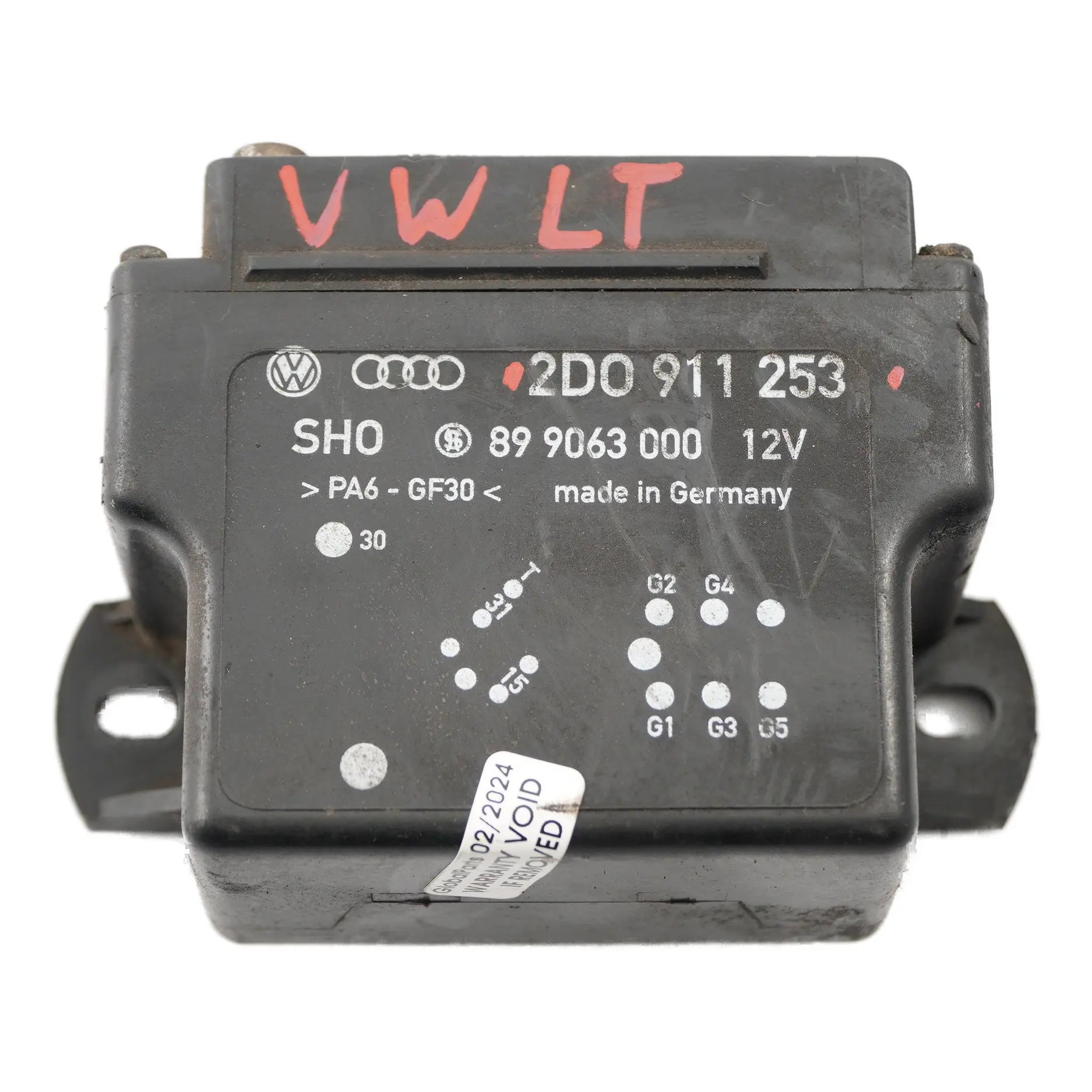 VW Volkswagen LT 35 Módulo de Calentadores Relé Unidad Control Negro 2D0911253