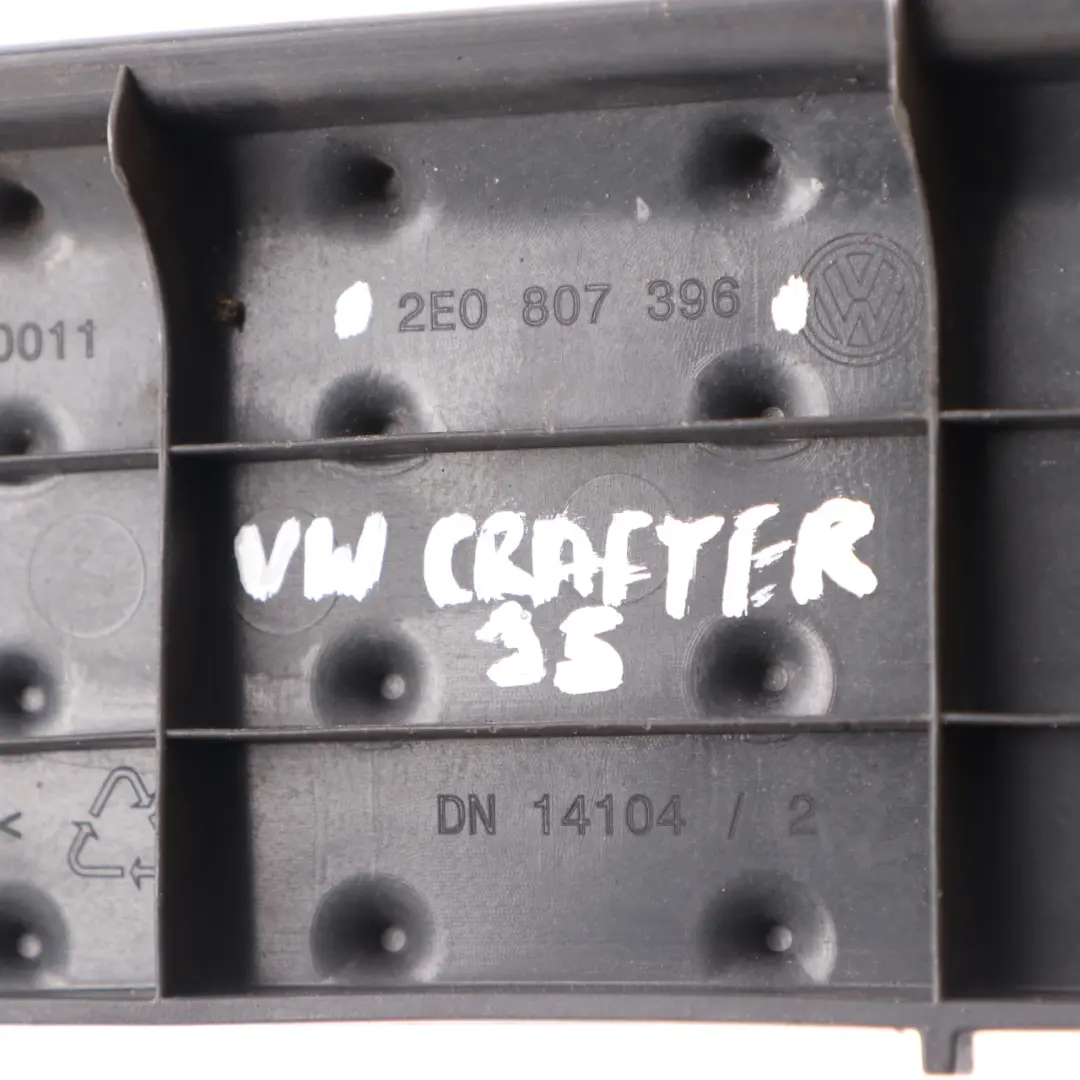 Front Grille Bumper Lower Moulding Frame Cover to VW Volkswagen Crafter 1 with Part number 2E0807396 VW Volkswagen Crafter 1 Front Grille Bumper Lower Moulding Frame Cover - SKU 2E0807396 - Part number 2E0807396