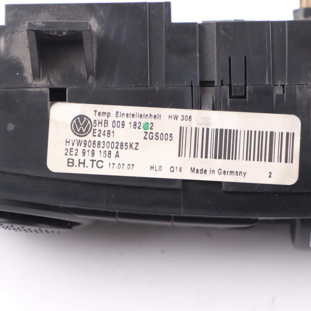 Volkswagen VW Crafter 1 Panel Sterowania Klimatyzacji A/C - SKU 2E2919158A - Numer Części 2E2919158A