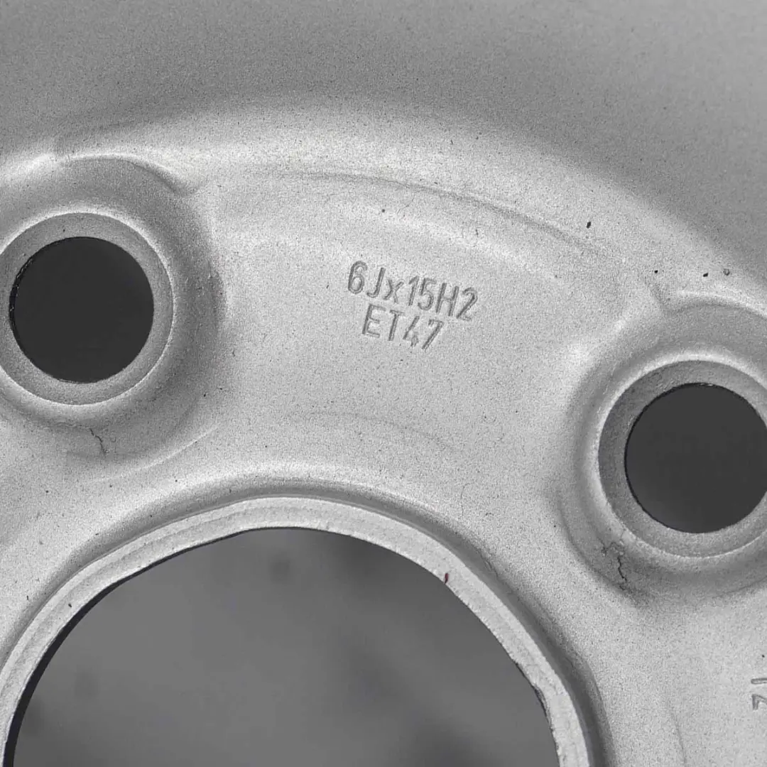 VW Volkswagen Caddy Argento Cerchio in acciaio 15" 6J ET:47 5x112 - SKU 2K0601027B - Numero di parte 2K0601027B