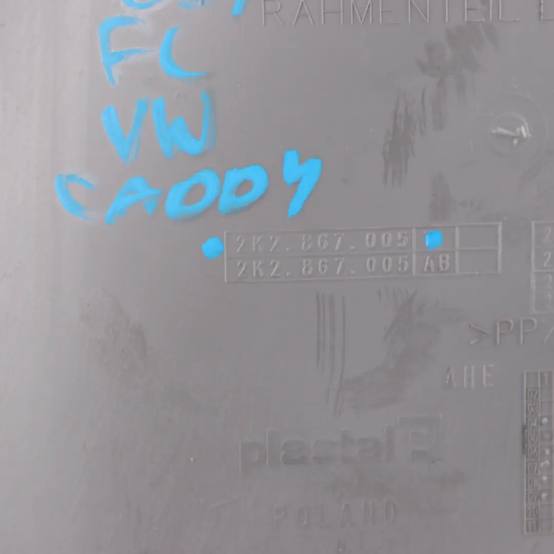 Door Card Front Left N/S Trim Panel Lining Grey to VW Volkswagen Caddy 3 with Part number 2K2867005 VW Volkswagen Caddy 3 Door Card Front Left N/S Trim Panel Lining Grey - SKU 2K2867005 - Part number 2K2867005