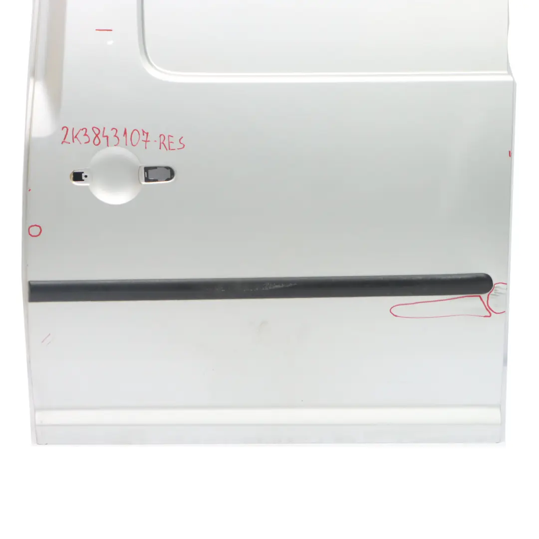 Volkswagen VW Caddy Sliding Door Rear Left N/S Side Door Reflex Silver - LA7W - SKU 2K3843107-RES - Part number 2K3843107