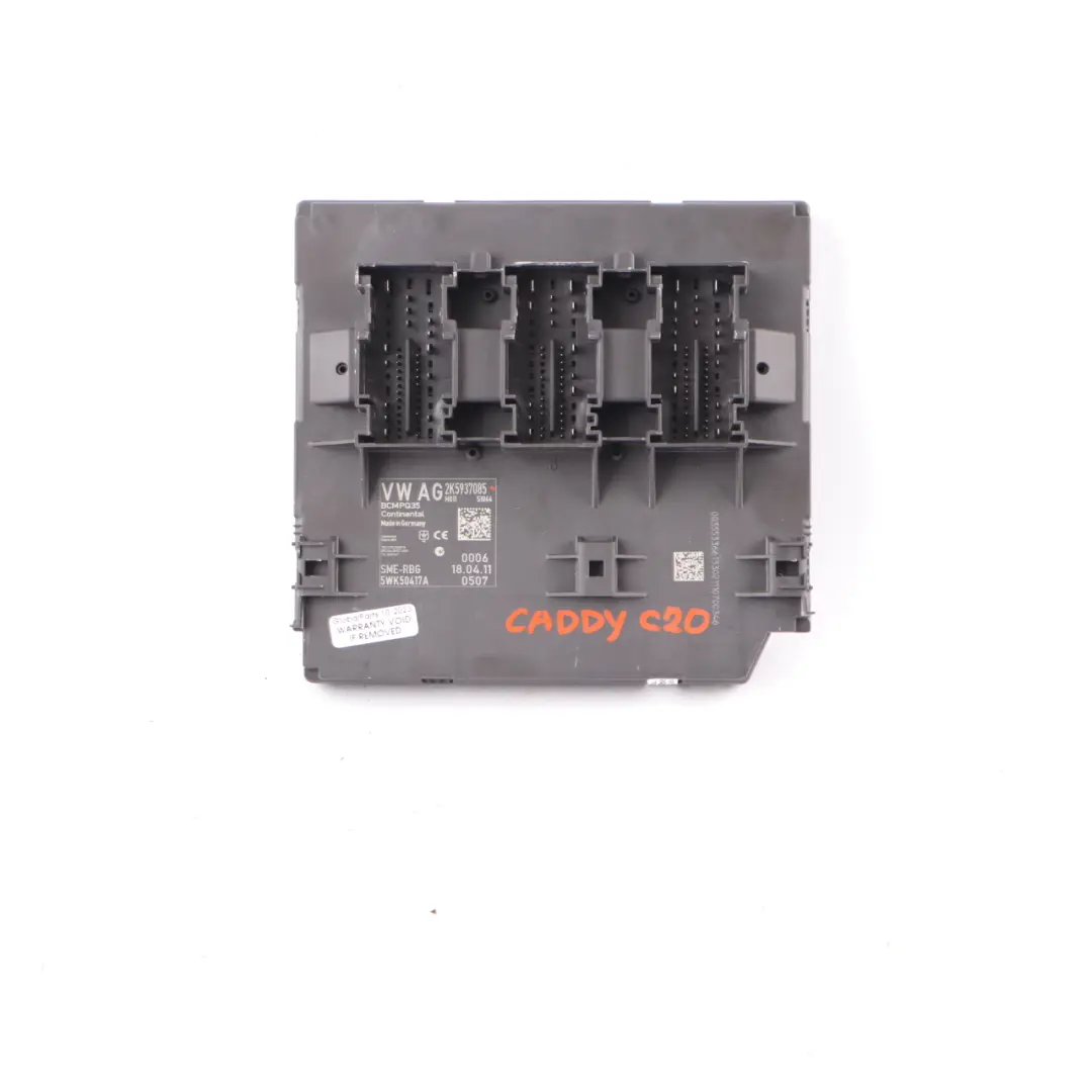 Body Control Module BCM Comfort Control Unit to VW Volkswagen Caddy C20 with Part number 2K5937085 VW Volkswagen Caddy C20 Body Control Module BCM Comfort Control Unit - SKU 2K5937085 - Part number 2K5937085