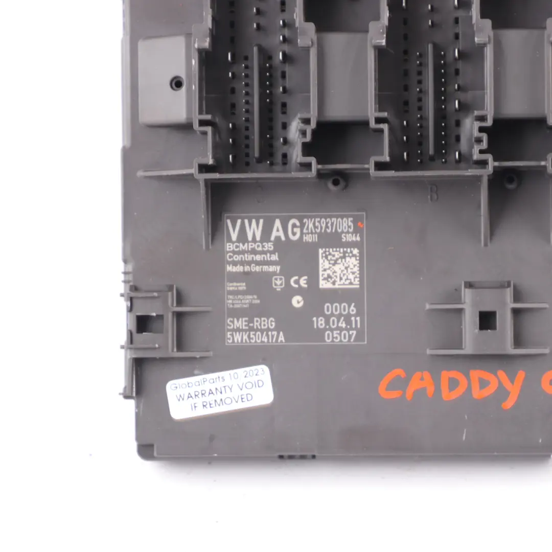 Body Control Module BCM Comfort Control Unit to VW Volkswagen Caddy C20 with Part number 2K5937085 VW Volkswagen Caddy C20 Body Control Module BCM Comfort Control Unit - SKU 2K5937085 - Part number 2K5937085