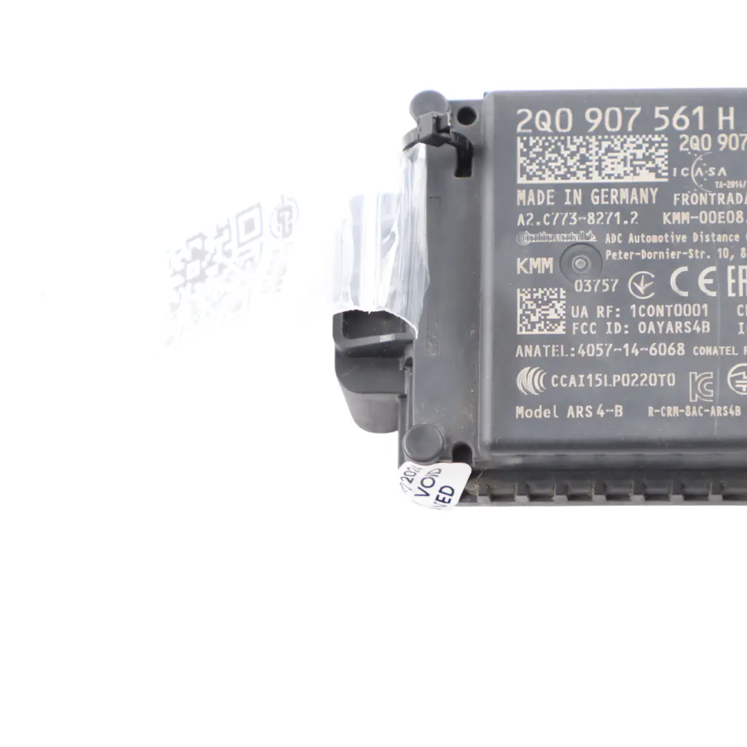 Radar Distance Distronic Control Sensor Module Unit ECU to Audi Q2 GA with Part number 2Q0907561H Audi Q2 GA Radar Distance Distronic Control Sensor Module Unit ECU - SKU 2Q0907561H - Part number 2Q0907561H