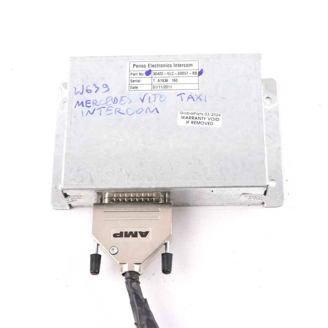 Penso Electronics Intercom to Mercedes W639 Vito Taxi with Part number 30422-ELC-60057-BB Mercedes W639 Vito Taxi Penso Electronics Intercom - SKU 30422-ELC-60057-BB - Part number 30422-ELC-60057-BB