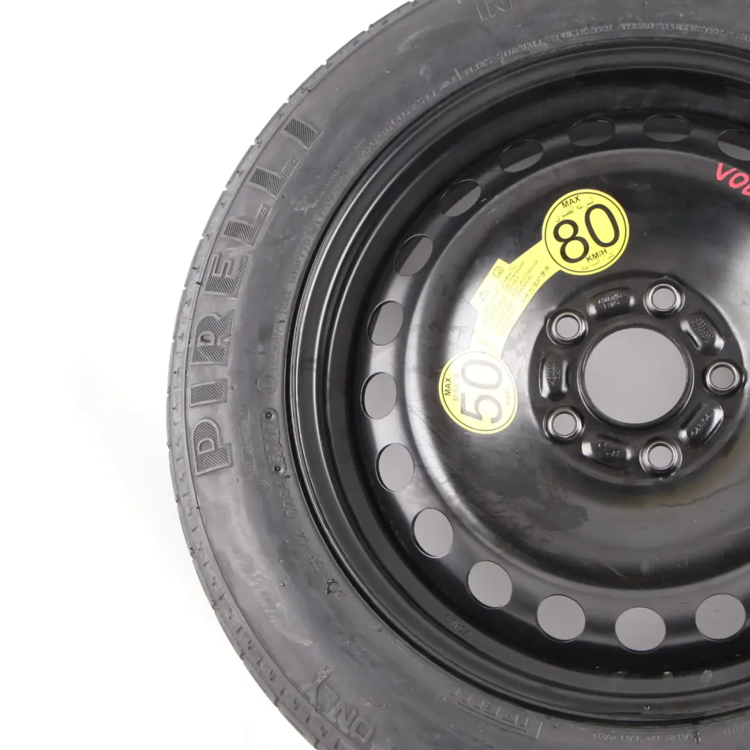 Spare Wheel Volvo C30 V40 V50 Compact Wheel Steel R16 Pirelli 125/85 to with Part number 30683913 Spare Wheel Volvo C30 V40 V50 Compact Wheel Steel R16 Pirelli 125/85 - SKU 30683913 - Part number 30683913