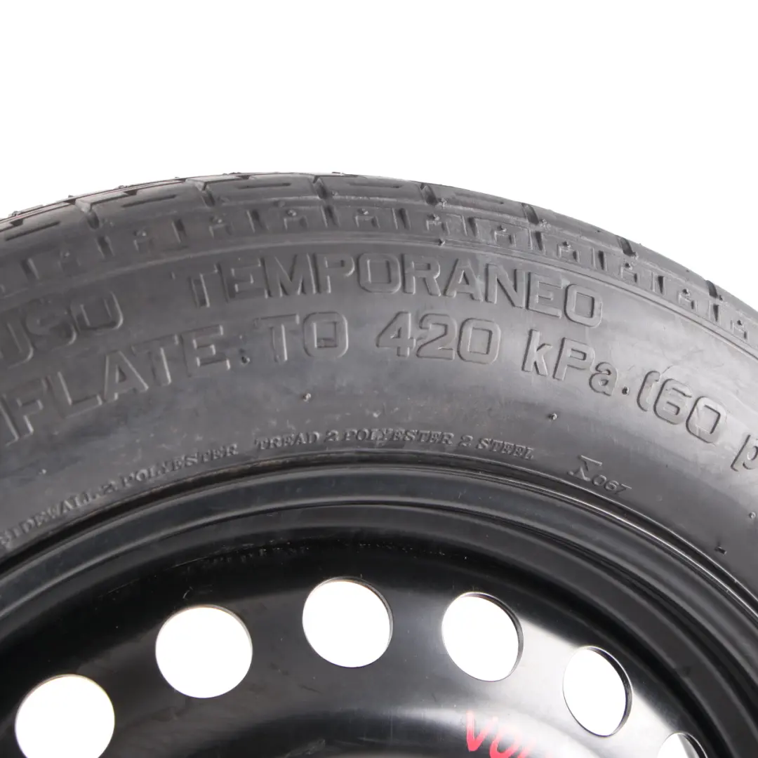 Spare Wheel Volvo C30 V40 V50 Compact Wheel Steel R16 Pirelli 125/85 to with Part number 30683913 Spare Wheel Volvo C30 V40 V50 Compact Wheel Steel R16 Pirelli 125/85 - SKU 30683913 - Part number 30683913