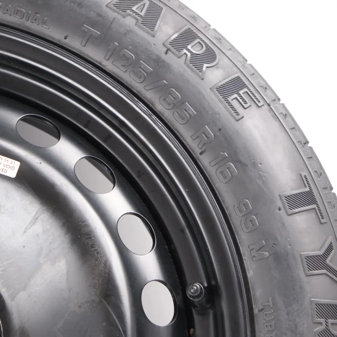 Spare Wheel Volvo C30 V40 V50 Compact Wheel Steel R16 Pirelli 125/85 to with Part number 30683913 Spare Wheel Volvo C30 V40 V50 Compact Wheel Steel R16 Pirelli 125/85 - SKU 30683913 - Part number 30683913