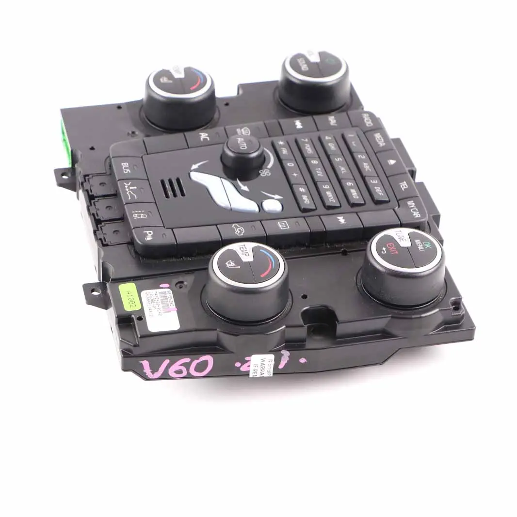 Conditioning Switch Climate Control Unit Panel to Volvo V60 Air with Part number 30795265 Volvo V60 Air Conditioning Switch Climate Control Unit Panel - SKU 30795265 - Part number 30795265