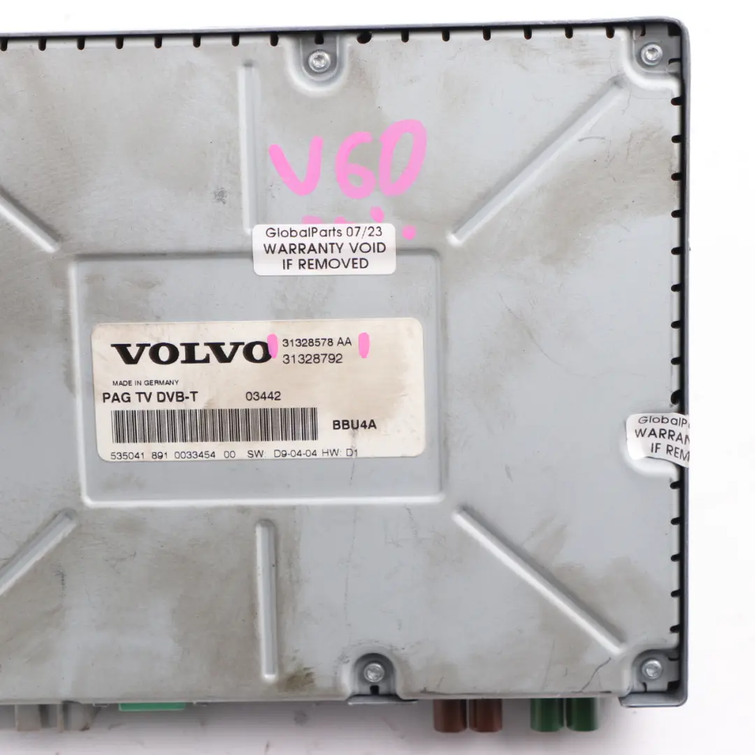 Radio Stereo Amplifier Tuner TV DVB-T Receiver Unit to Volvo S60 V60 II with Part number 31328578AA Volvo S60 V60 II Radio Stereo Amplifier Tuner TV DVB-T Receiver Unit - SKU 31328578AA - Part number 31328578AA