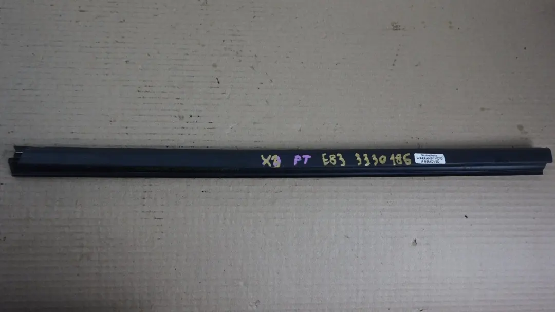 Right Door O/S Inner Weatherstrip Sealing to BMW X3 Series E83 Rear with Part number 51353330186 BMW X3 Series E83 Rear Right Door O/S Inner Weatherstrip Sealing - SKU 3330186 - Part number 51353330186