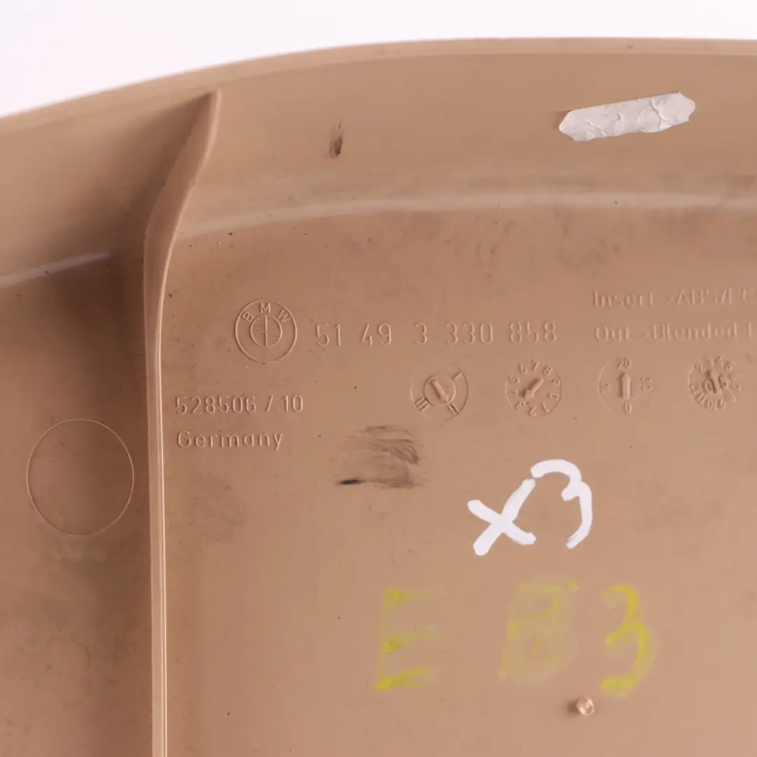 Lower Tailgate Boot Lid Trim Panel Sandbeige Beige to BMW X3 E83 with Part number 3330858 BMW X3 E83 Lower Tailgate Boot Lid Trim Panel Sandbeige Beige - SKU 3330858-3 - Part number 3330858