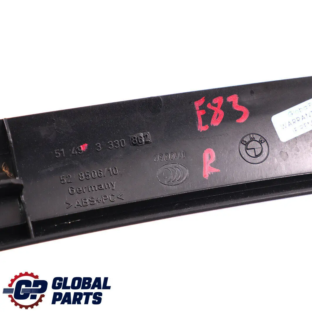 Boot Trunk Lid Right O/S Trim Panel Anthrazit Black to BMW X3 Series E83 with Part number 3330862 BMW X3 Series E83 Boot Trunk Lid Right O/S Trim Panel Anthrazit Black - SKU 3330862 - Part number 3330862