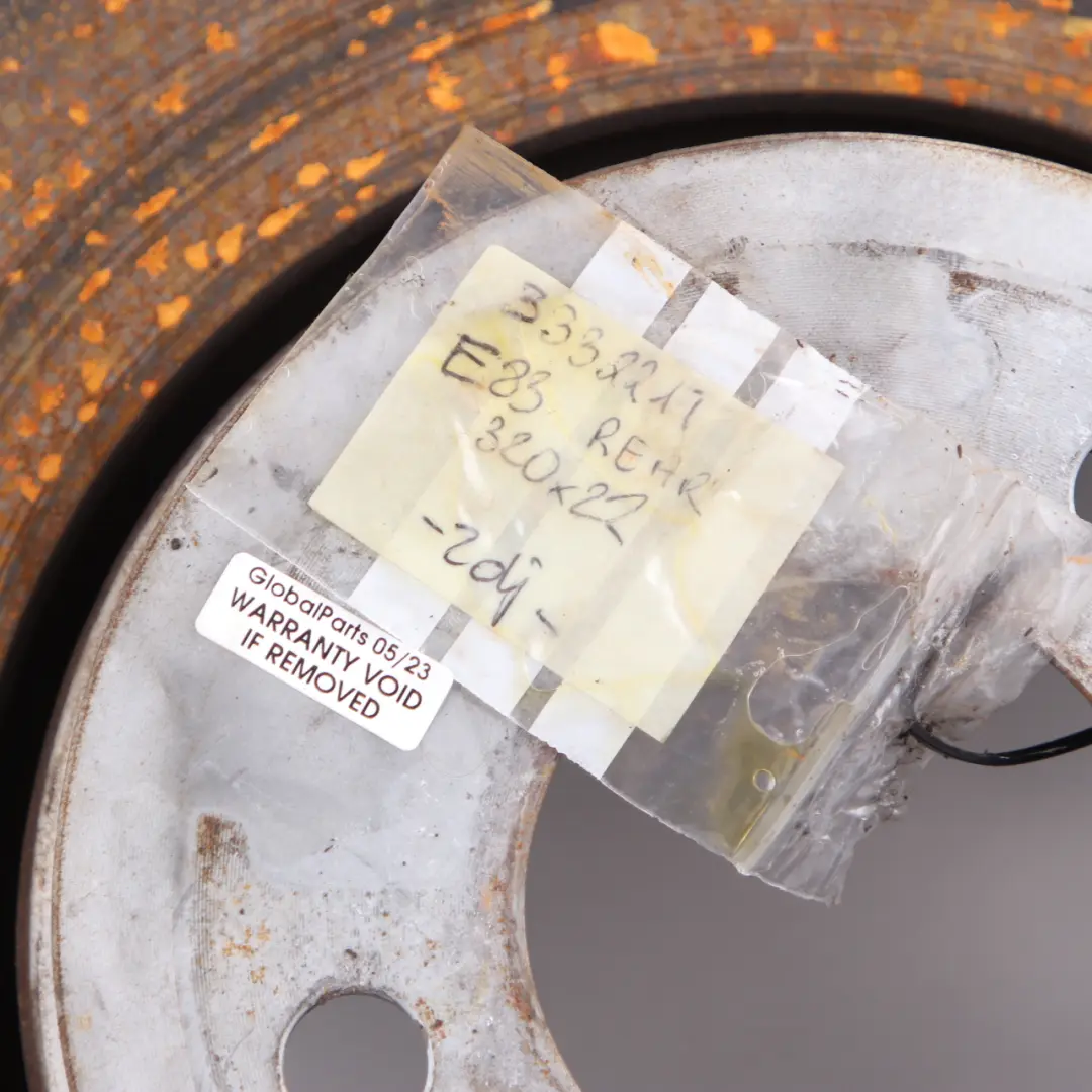 Brake Disc BMW X3 E83 Rear Left Right Wheel N/O/S Ventilated Set 320X22 to with Part number 6864899 Brake Disc BMW X3 E83 Rear Left Right Wheel N/O/S Ventilated Set 320X22 - SKU 3332217 - Part number 6864899