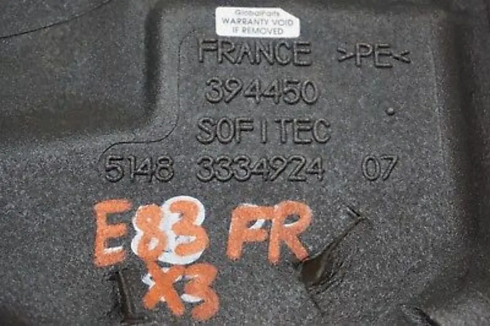 Sound Insulating Door Front Right to BMW X3 Series E83 E83 LCI with Part number 3334924 BMW X3 Series E83 E83 LCI Sound Insulating Door Front Right - SKU 3334924 - Part number 3334924