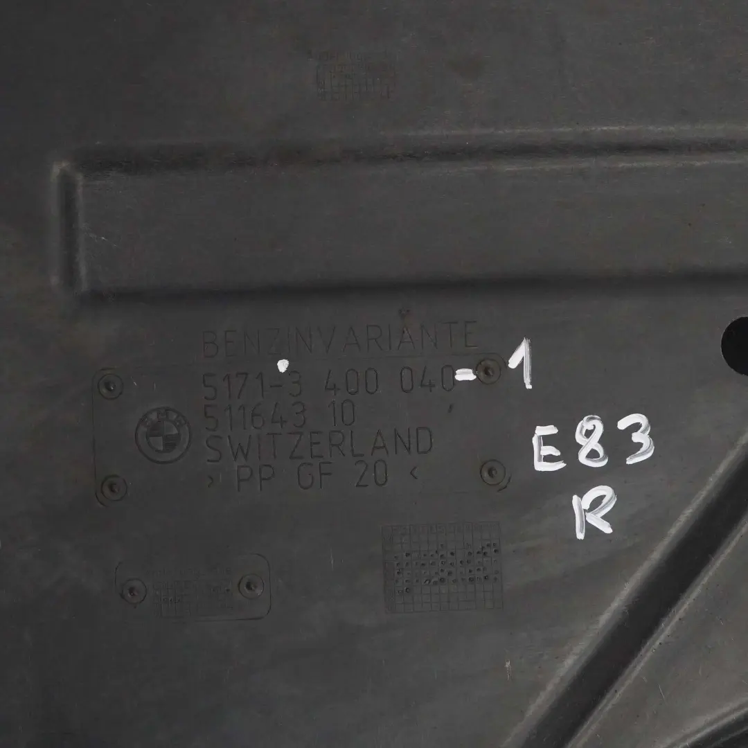 BMW E83 X3 Płyta Osłona Podwozia Zbiornika Prawa - SKU 3400040-1 - Numer Części 3400040