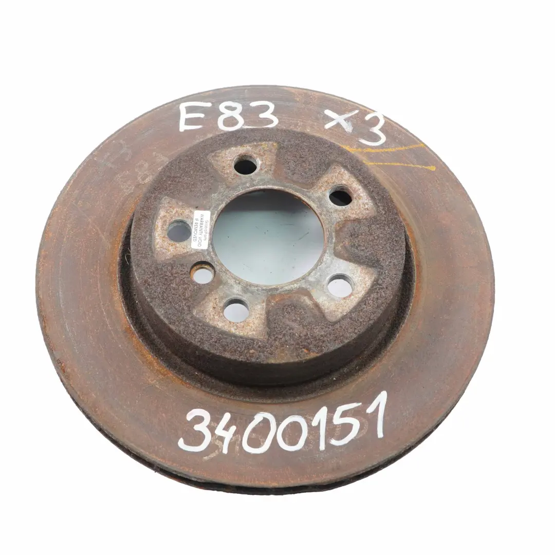 Freno Anteriore Sinistro Destro Disco Ruota Ventilato 325mm per BMW X3 E83 Disco con numero di parte 3400151 BMW X3 E83 Disco Freno Anteriore Sinistro Destro Disco Ruota Ventilato 325mm - SKU 3400151 - Numero di parte 3400151