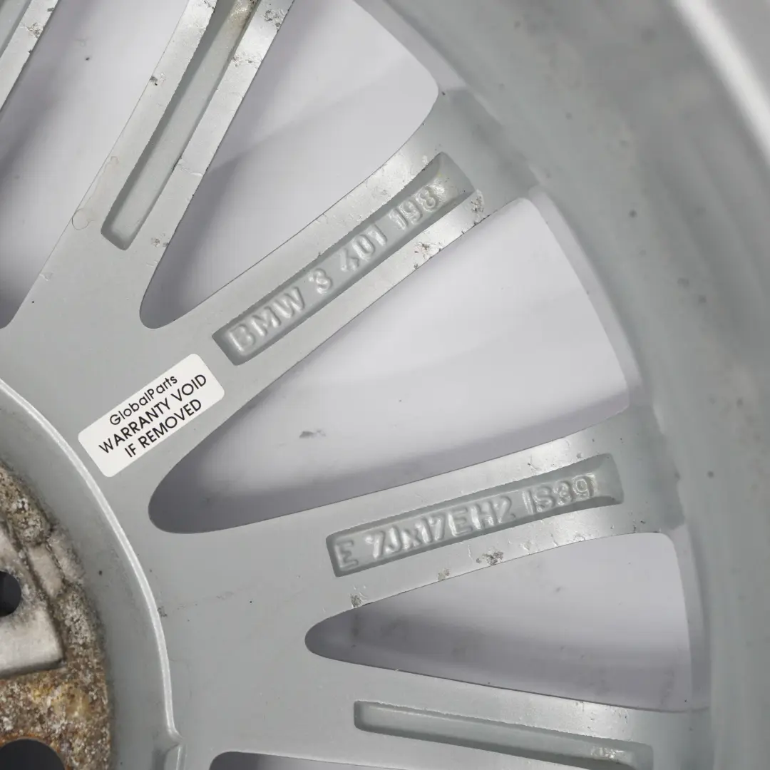 llanta De aleacion ligera De plata 17 "V Spoke 110 ET:37 7J para BMW X3 E83 con número de pieza 3401198 BMW X3 E83 llanta De aleacion ligera De plata 17 "V Spoke 110 ET:37 7J - SKU 3401198-2 - Número de pieza 3401198