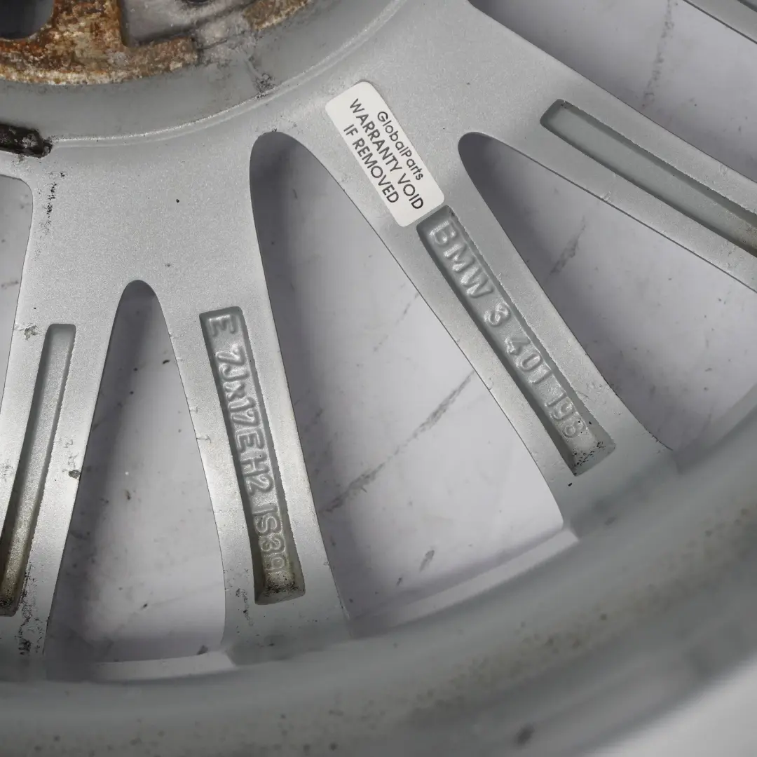 Light Alloy Rim 17" V Spoke 110 ET:37 7J to BMW X3 E83 Silver Wheel with Part number 3401198 BMW X3 E83 Silver Wheel Light Alloy Rim 17" V Spoke 110 ET:37 7J - SKU 3401198-3 - Part number 3401198