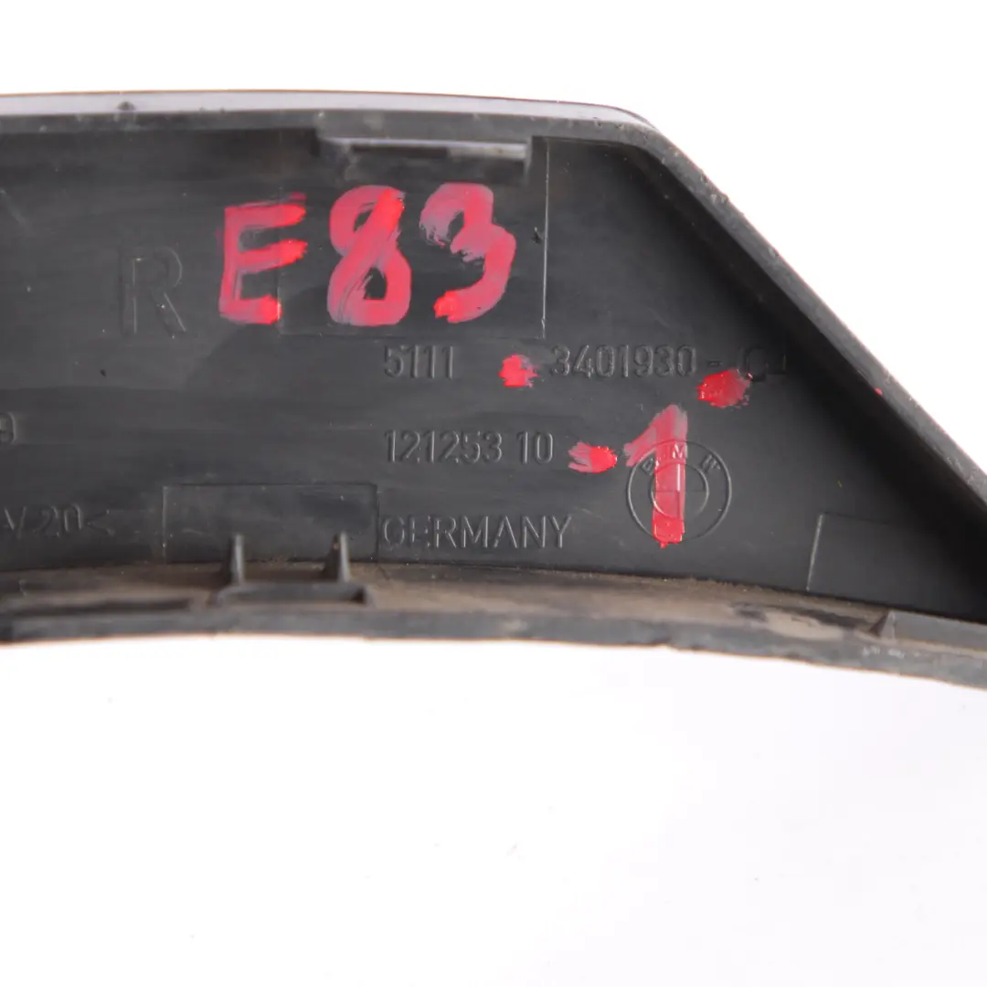 Bumper Front Lateral Right O/S Black to BMW X3 E83 Cover with Part number 3401930 BMW X3 E83 Cover Bumper Front Lateral Right O/S Black - SKU 3401930-1 - Part number 3401930