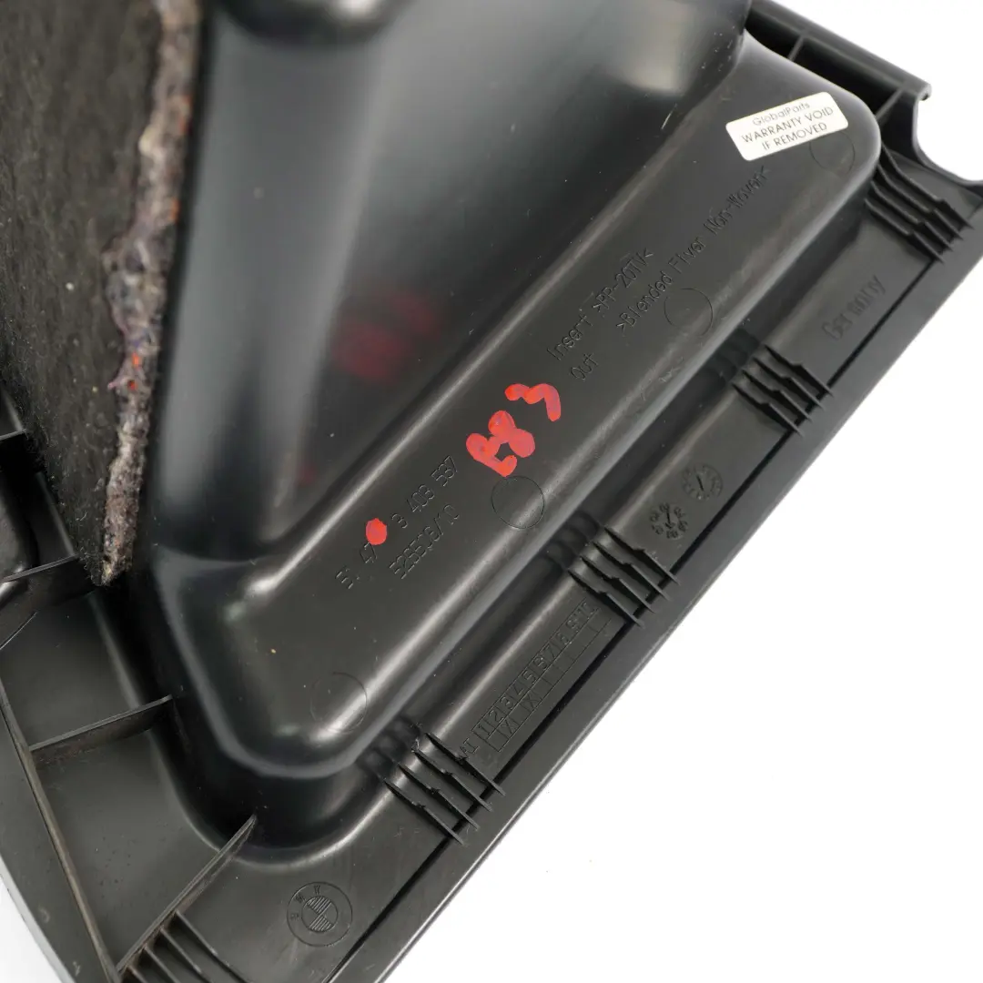 Schowek półka bagażnika prawy czarny do BMW X3 E83 o numerze 3403537 BMW X3 E83 Schowek półka bagażnika prawy czarny - SKU 3403537 - Numer Części 3403537
