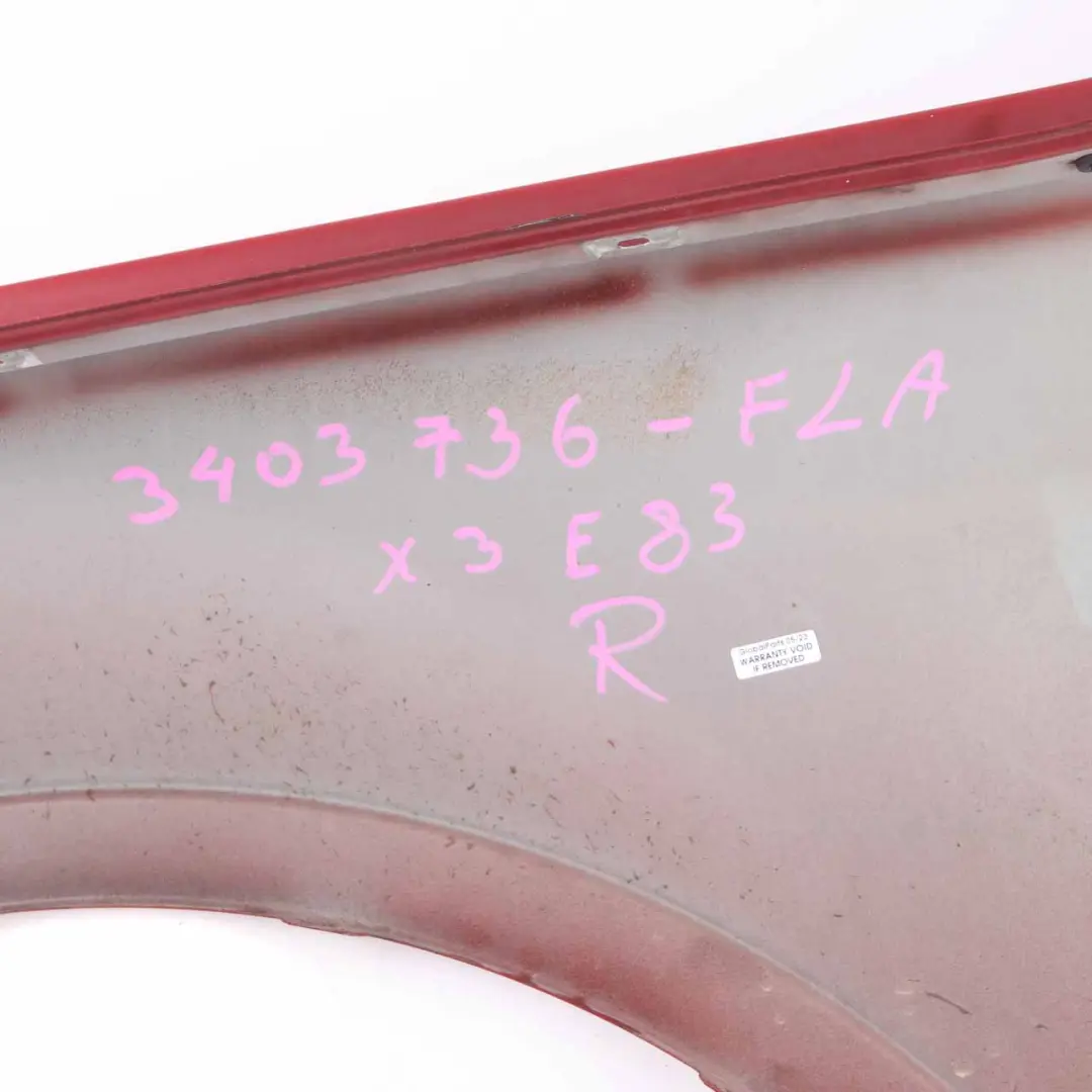 BMW X3 E83 Side Panel Fender Wing Front Right O/S Flamenco Red Metallic - 470 - SKU 3403736-FLA - Part number 3403736