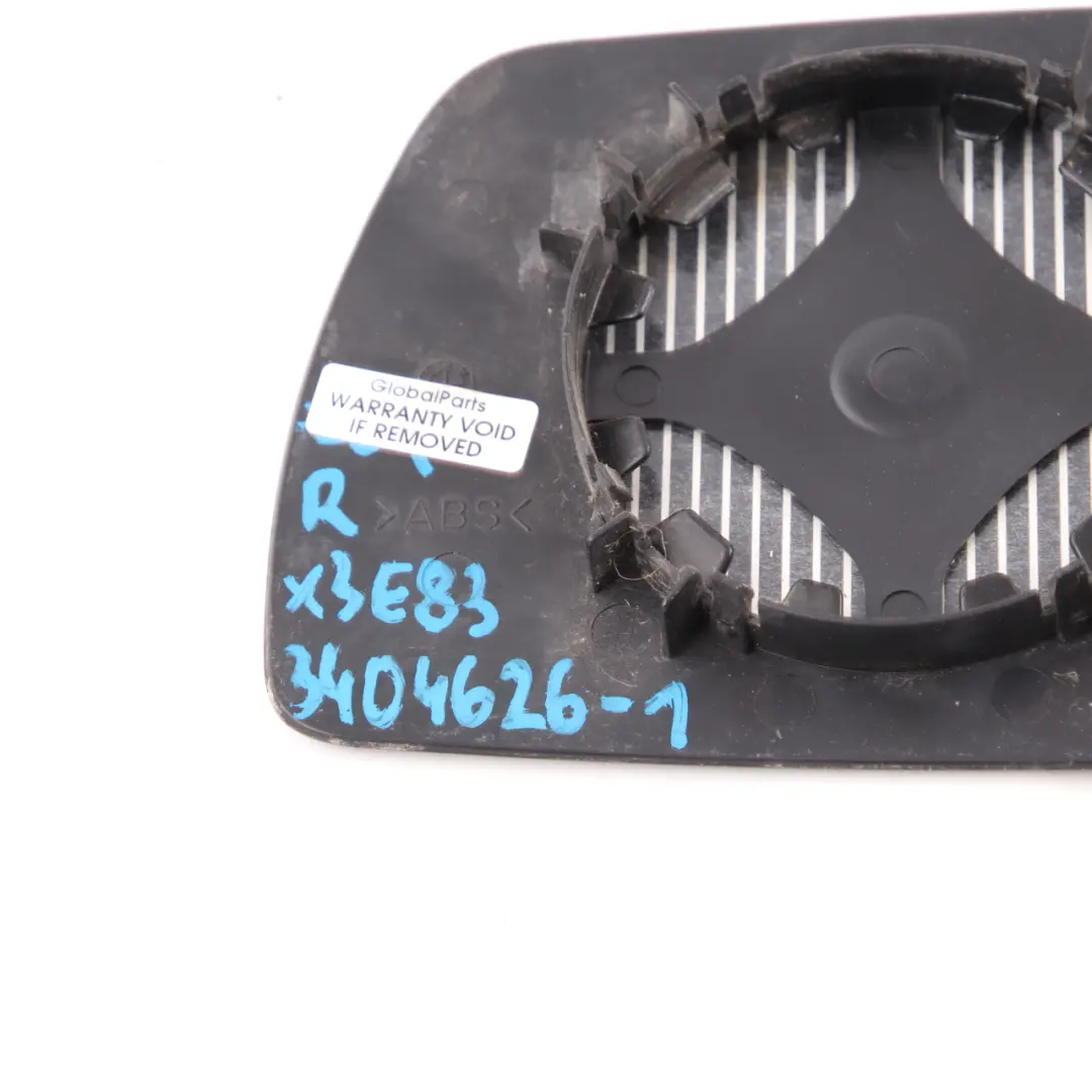 Wing Mirror Glass BMW E83 LCI X3 Right Door O/S Heated Wide Angle to with Part number 3404626 Wing Mirror Glass BMW E83 LCI X3 Right Door O/S Heated Wide Angle - SKU 3404626-1 - Part number 3404626