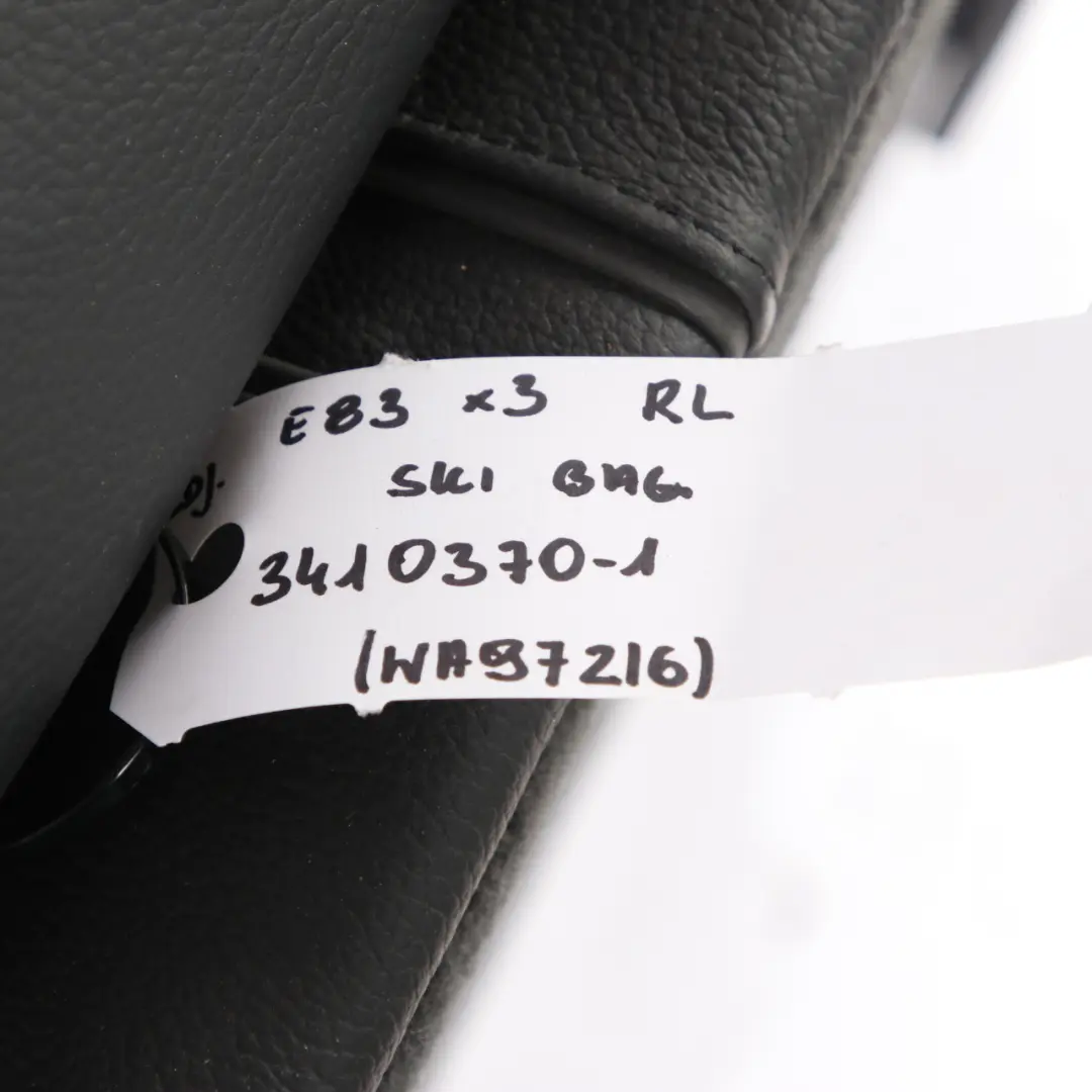 Backrest Rear Left N/S Back Cover Ski Bag Armrest Black Leather to BMW X3 E83 Seat with Part number 3410370 BMW X3 E83 Seat Backrest Rear Left N/S Back Cover Ski Bag Armrest Black Leather - SKU 3410370-1 - Part number 3410370