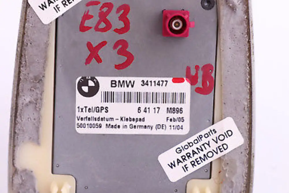 BMW X3 Series E83 E83N Caisson De Toit Antenne Aileron Requin Bleu Eau - SKU 3411477-WB - Numéro de pièce 3411477