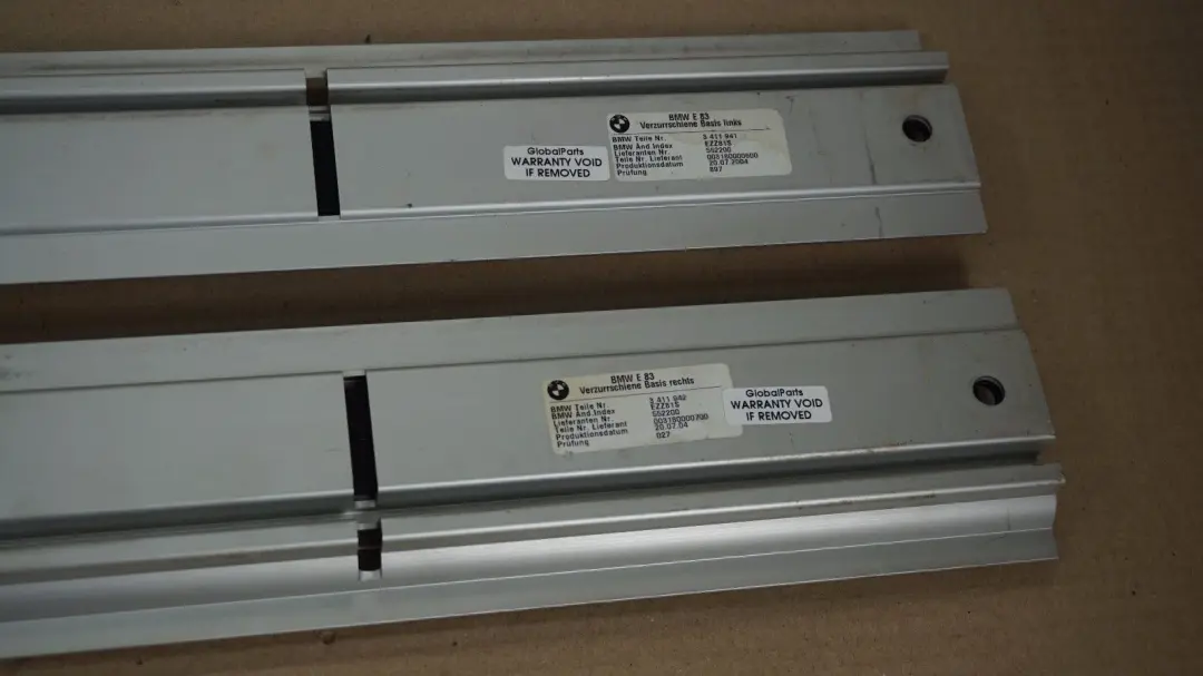 BMW X3 Series E83 Boot Trunk Lid Tailgate Left Right Lashing Rail Set N/O/S - SKU 3411941 - Part number 3411941
