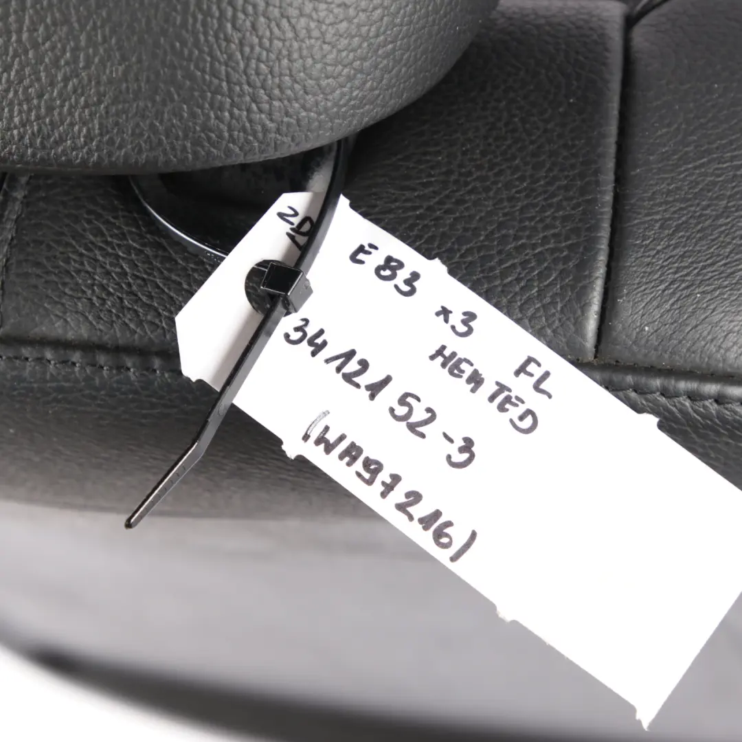 Front Seat BMW X3 E83 Left N/S Heated Sport Interior Leather Ambiente Black to with Part number 3412152 Front Seat BMW X3 E83 Left N/S Heated Sport Interior Leather Ambiente Black - SKU 3412152-3 - Part number 3412152