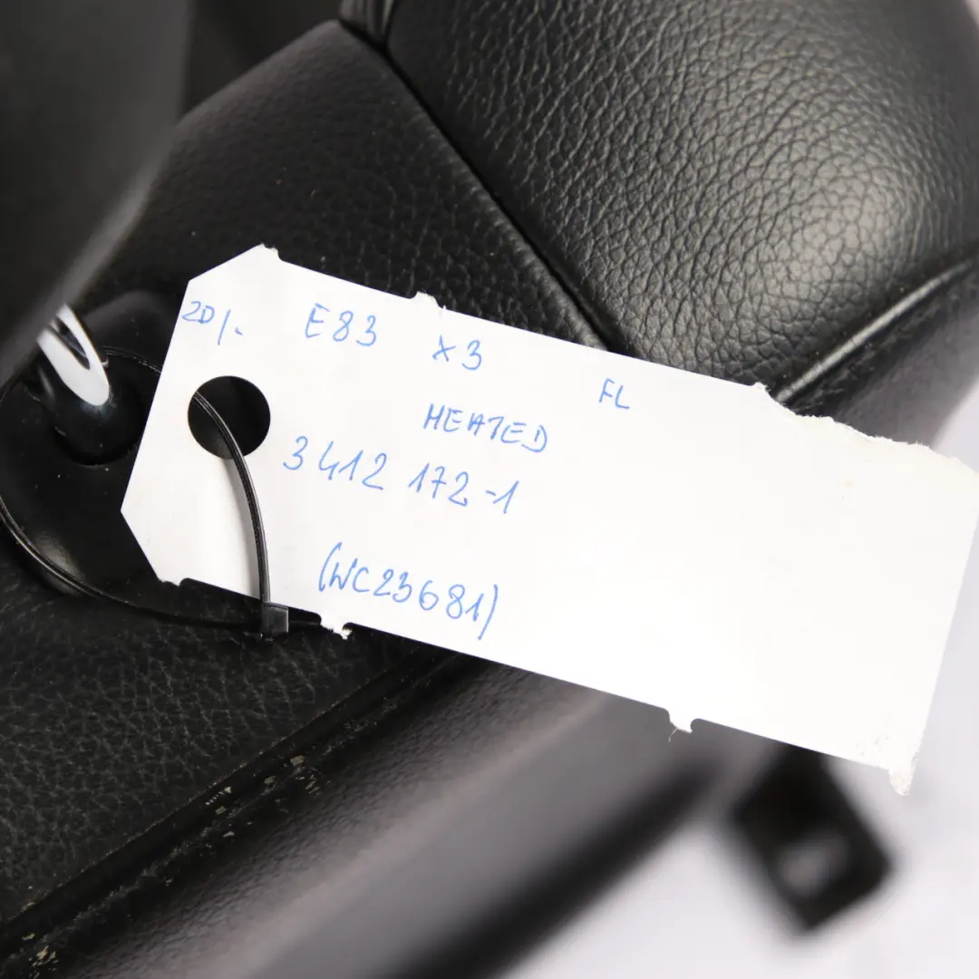  Front Seat BMW X3 E83 M Sport Heated Left N/S Interior Leather Ambiente Black - SKU 3412172-1 - Part number 3412172