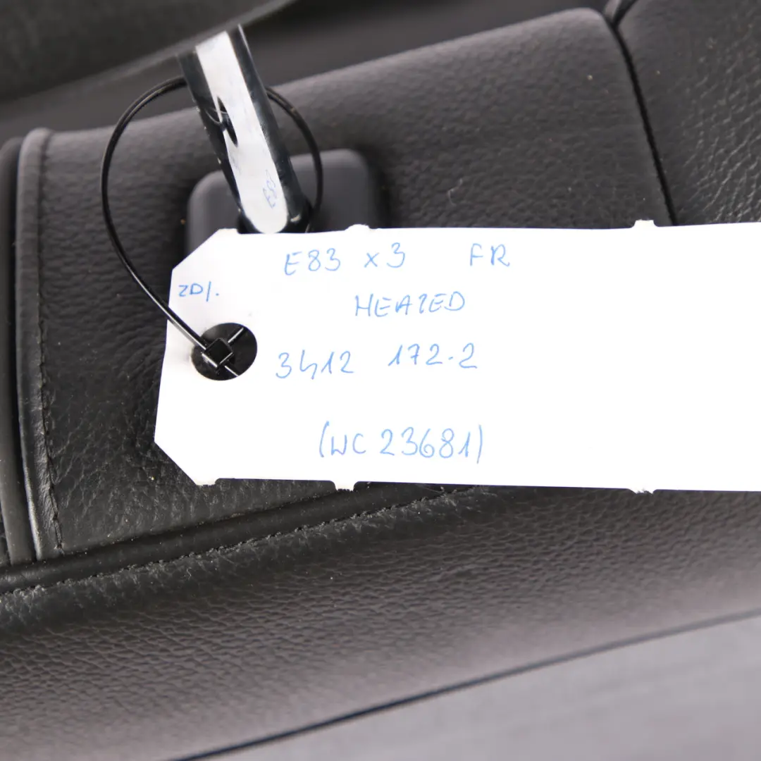 Front Seat BMW X3 E83 Sport Heated Right O/S Interior Leather Ambiente Black to with Part number 3412172 Front Seat BMW X3 E83 Sport Heated Right O/S Interior Leather Ambiente Black - SKU 3412172-2 - Part number 3412172