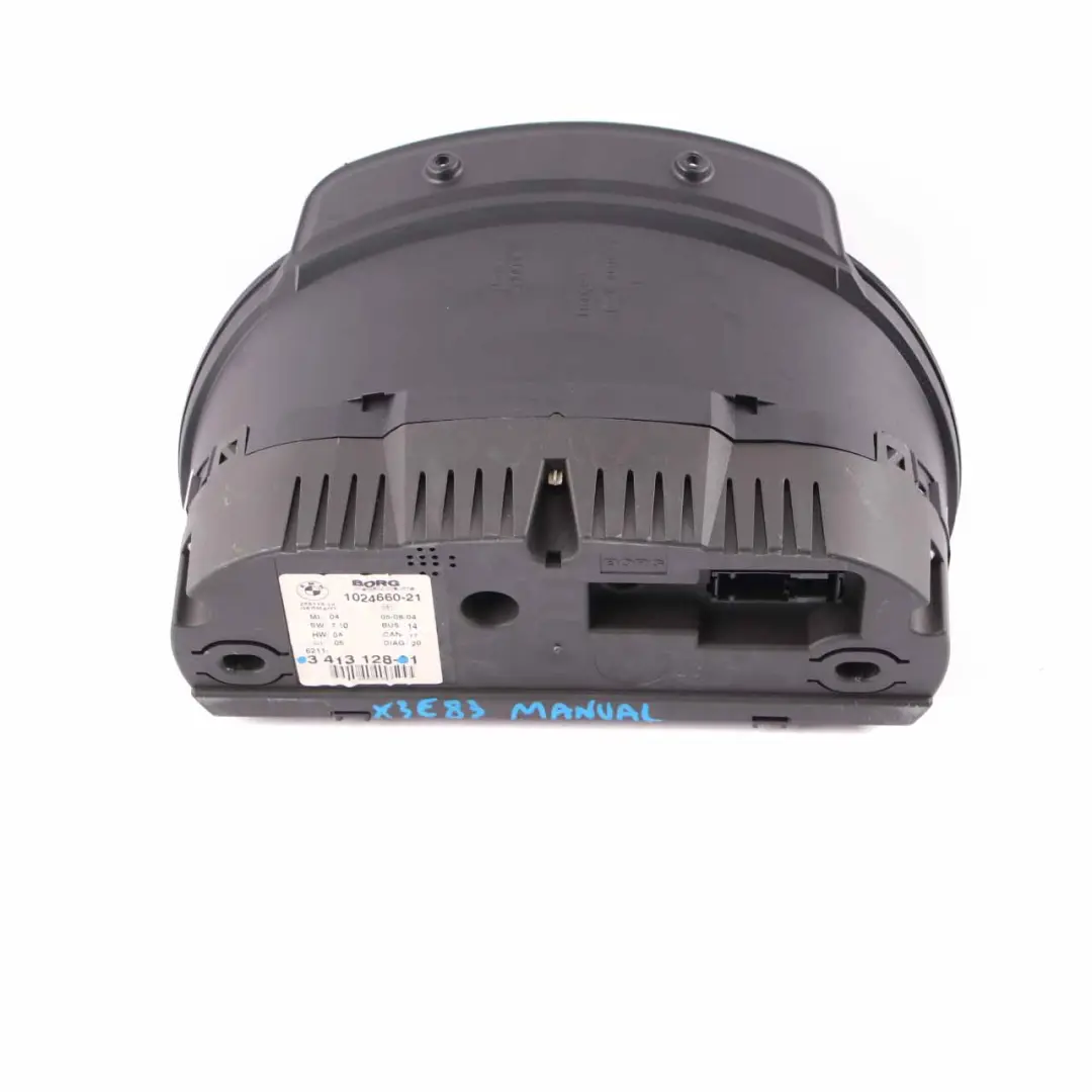 Instrument Cluster BMW X3 E83 Speedo Clocks Petrol Manual to with Part number 3413128 Instrument Cluster BMW X3 E83 Speedo Clocks Petrol Manual - SKU 3413128 - Part number 3413128
