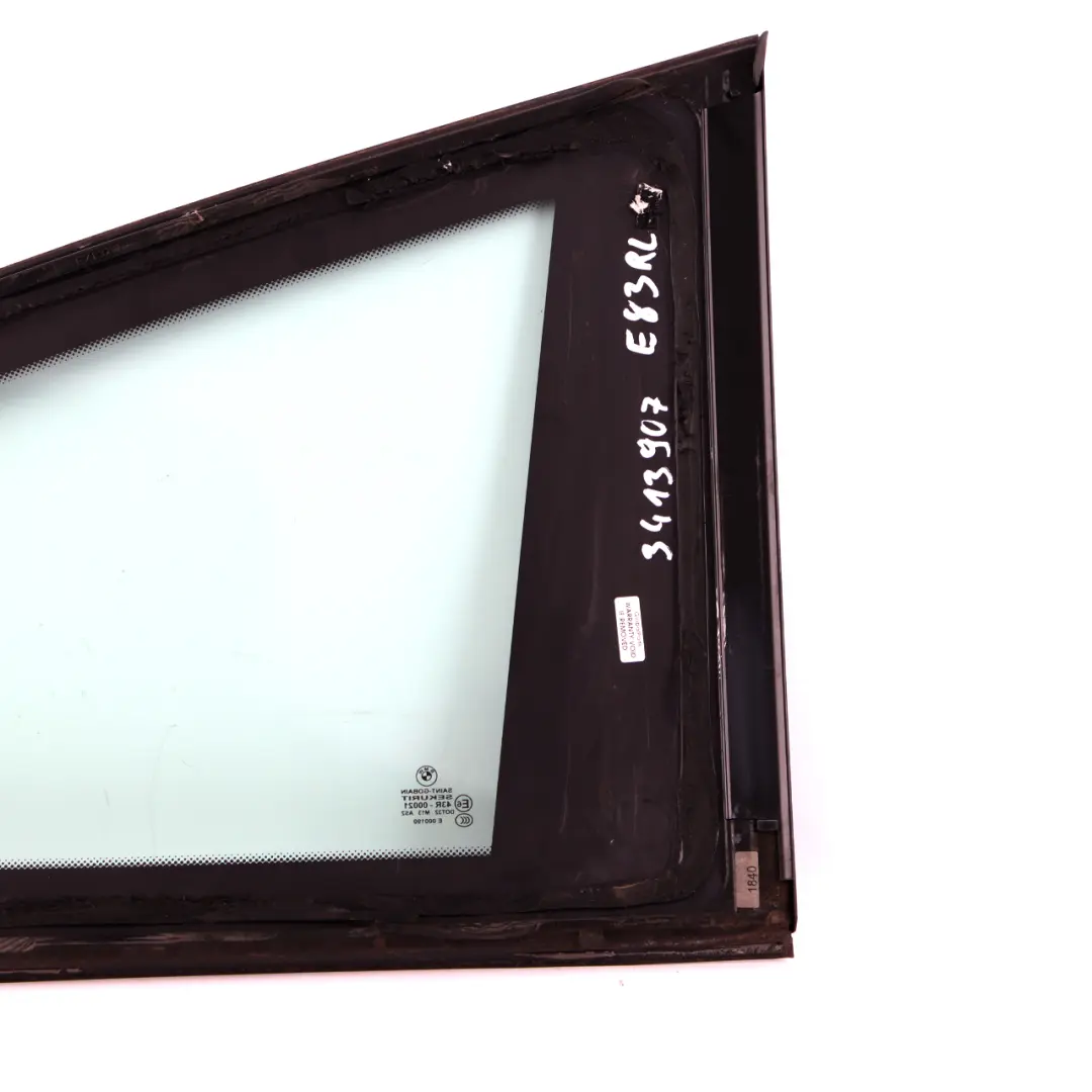 Trim Side Glass Window Fixed Green Rear Left N/S AS2 to BMW X3 E83 LCI with Part number 3413907 BMW X3 E83 LCI Trim Side Glass Window Fixed Green Rear Left N/S AS2 - SKU 3413907 - Part number 3413907