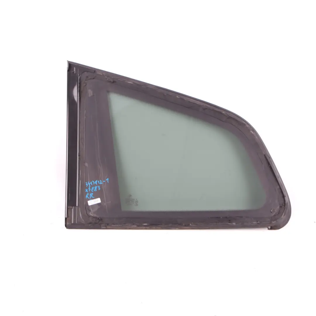 Fixed Door Window Glass Right Rear O/S Black AS3 Tinted to BMW X3 E83 with Part number 3413912 BMW X3 E83 Fixed Door Window Glass Right Rear O/S Black AS3 Tinted - SKU 3413912-1 - Part number 3413912