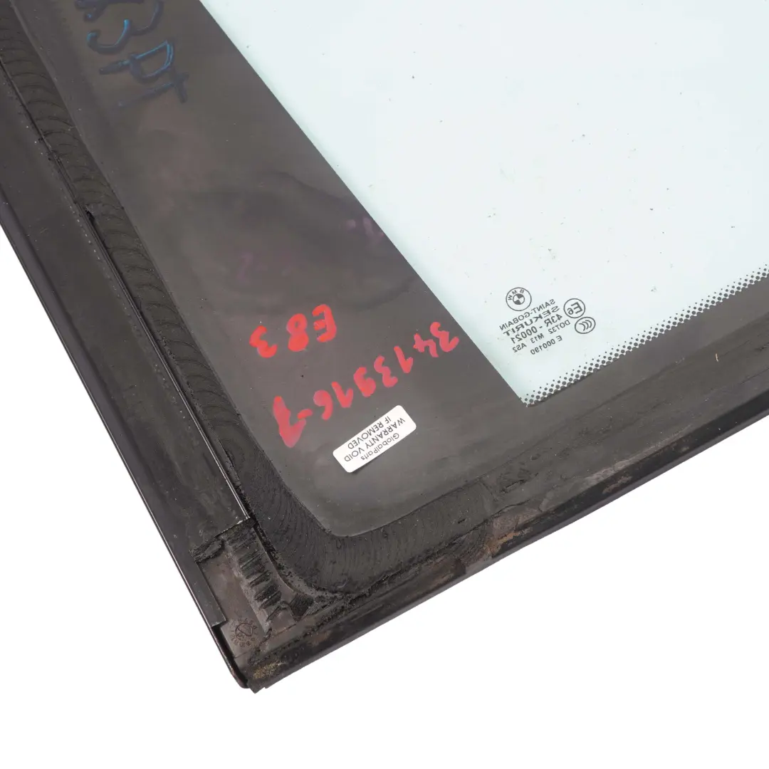 Side Window Fixed Glass Green Rear Right O/S AS2 to BMW X3 E83 with Part number 3413916 BMW X3 E83 Side Window Fixed Glass Green Rear Right O/S AS2 - SKU 3413916-1 - Part number 3413916